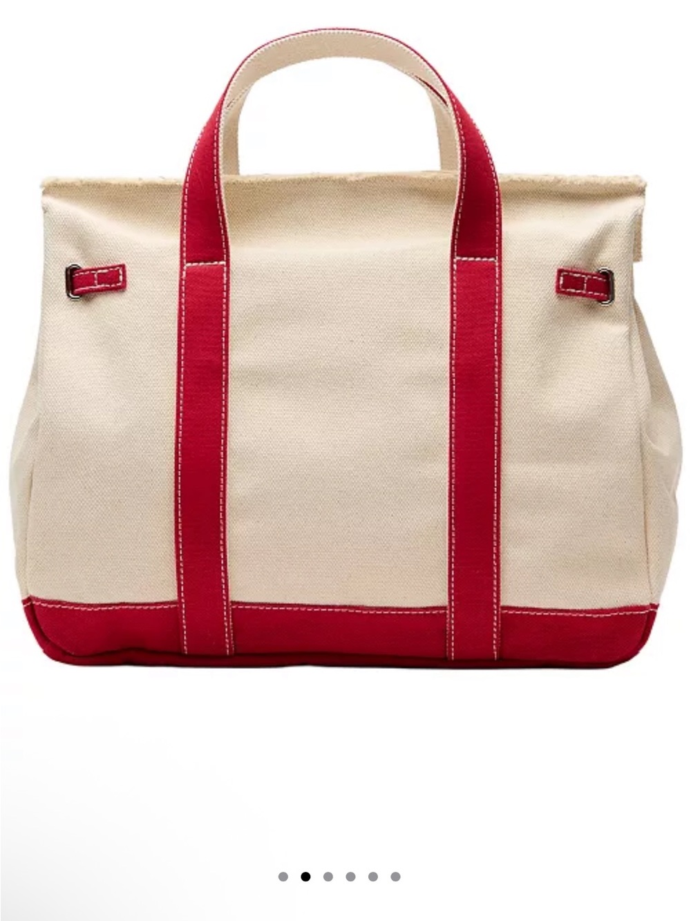 NWT Boatkin Boat Tote - Sunwin Madaket Large Classic Tote Bag - Red & Cream - Picture 4 of 9